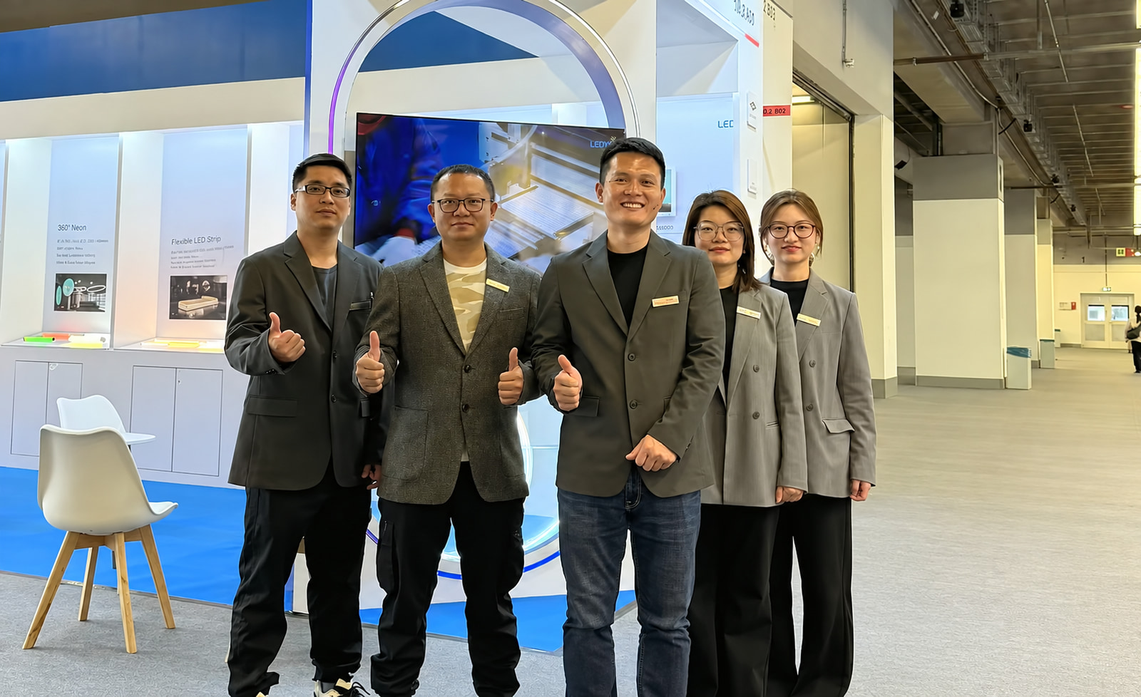 LEDYI sales team at their booth at Light + Building 2026, Frankfurt