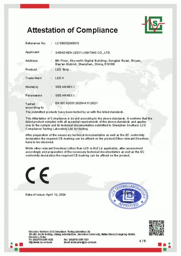 CE LVD certificate document
